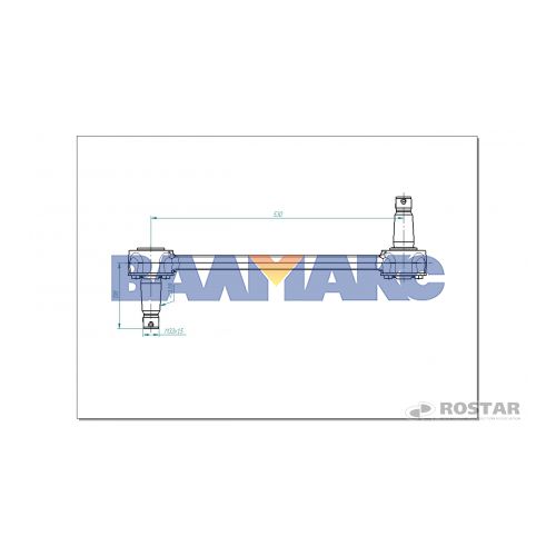 штанга реактивная КАМАЗ (кроме 6520-6460) цельнокованая L=530 мм (630-2919012-20, 5511-2919012)