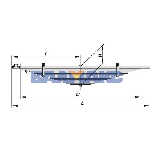 рессора МАЗ-509 задняя (15 листов) L=1846 мм ЧМЗ без ушка