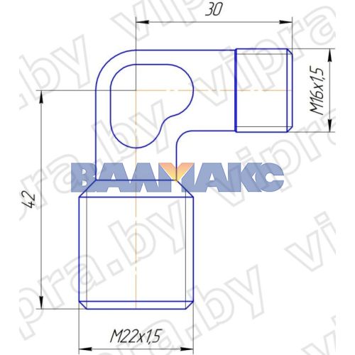 угольник М22*М16 СПЕЦМАШ