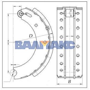 колодка торм. МАЗ-5440 компл.2 шт.(220 мм, внутр./пруж.)
