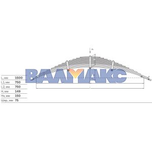 рессора передняя  КамАЗ (14 листов)