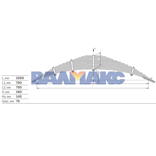 рессора передняя КамАЗ (18 листов) ан. 4925-2902012-10